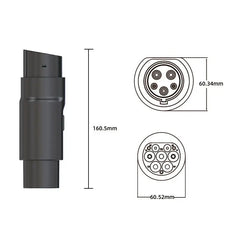 Type 2 til J1772 EV-opladeradapter 16A / 32A ladestik til elektriske køretøjer