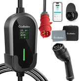 Coolladen 11kW bærbart elbil-ladekabel Type 2 (16A 3-faset) med appstyring – tidsindstillet opladning, justerbar strøm, Type B RCD, vægbeslag og bæretaske medfølger