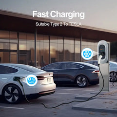Coolladen 3.5KW~22KW Type 2 til TESLA EV oplader 5m PHEV EV opladningskabel , Kompatibel med TESLA