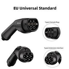 Coolladen Type2 EV-opladningsforlængerkabel til 3,5 kW 7 kW 11 kW 22 kW 7 m kabel med håndtaske