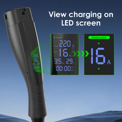 Coolladen 3.6kW bærbar oplader til elbil | 16A Schuko til Type 2 | Integreret design i ét stykke