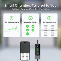 Coolladen Smart 11kW EV-lader APP & WIFI | 3-faset 16A CEE-ladekabel | Type B RCD-sikkerhed