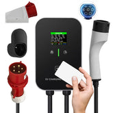 Type 2 22 kW eller 11 kW hjemmeladestation vægboks 5 m ladekabel med ladeholder CEE 3-faset stik til alle elbiler og hybridbiler