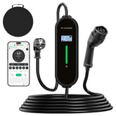 Coolladen 3.6kW bærbar EV-oplader | Type 2 til Schuko-stik | Justerbar strømstyrke 16A | Forsinket opladning 1-12 timer | 5m/10m kabel