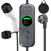 Coolladen 3.5kW Bærbar EV-oplader | 16A Schuko til Type 2 mobil wallbox | Justerbar strøm | Præcis 1-12H tidsindstillet opladning & forsinkelse