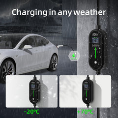 Coolladen 3.6kW bærbar EV-oplader - Type 2 til Schuko-stik, 16A justerbar - smart styreboks med LED-display og planlagt opladning