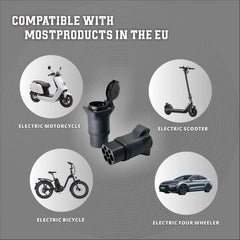 Type2 stik til 16A Schuko socket adapter, 16A 1 fase EV-adapter for at få strøm fra EV-ladningsstationen