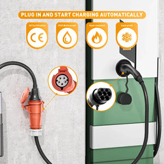 Type 2 stik til CEE16A, adapter til 11KW EV oplader til at trække strøm fra opladningsstationen