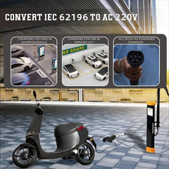 Type2 stik til 16A Schuko socket adapter, 16A 1 fase EV-adapter for at få strøm fra EV-ladningsstationen