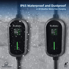 Coolladen 7,4 kW bærbar Type 2 elbiloplader, 1-faset 32 A, 8-timers skemalagt opladning, 4-trins justerbar opladningsstrøm, med CEE-stik