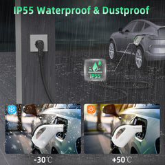 Bærbar elbilsoplader type 2, 3,5 kW 16 A ladekabel, CEE-stik, smart app-kontrol, justerbar strøm, vandtæt, 3 m/5 m/10 m ledning – kompatibel med alle elbiler Model Y / 3 / S/X, ID.4, ID.5, i4