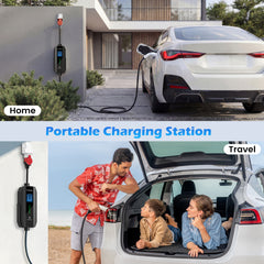 Coolladen 11kW Portable Type 2 EV Charger, 16A 3-Phase IP55 Waterproof Mobile Wallbox with Wall Mount for BEV & PHEV