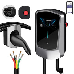 Coolladen EV 11kW Wallbox-ladestation Type 2 med smart APP , 16A hjemmeladestation,5m EV højstrøms hurtigladekabel