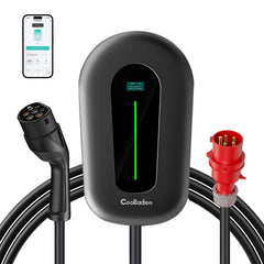 Coolladen 22kW Wallbox Smart App Type2 EV lader 400V 32A, Justerbar Current Home EV opladningsstation til elektriske køretøjer EVSE