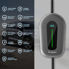 Coolladen 11kW Wallbox Smart App Type2 EV lader 400V 32A, Justerbar Current Home EV opladningsstation til elektriske køretøjer EVSE