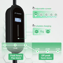 Coolladen 7.4kW EV-lader | 32A CEE-stik til Type 2 mobil wallbox | Justerbar strømstyrke & 1-12H timer