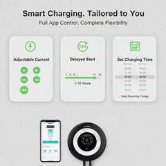 Coolladen Wallbox 11 kW med appstyring og RFID, Type 2 til CEE 16A 3-faset EV-lader, avanceret AC+DC fejlstrømsbeskyttelse (RCD Type B)