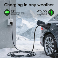 Coolladen 3.6kW bærbar oplader til elbil | 16A Schuko til Type 2 | Integreret design i ét stykke